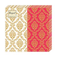 Салфетки 330х330 мм 2-сл., диз. "Золотой орнамент", разноцв., бум., 20 шт/упак "Bouquet" 15 упак/кор РОССИЯ 57060