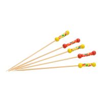 Пика 120 мм, диз. "Мехико", желто-красн., бамбук, 100 шт/упак 40 упак/кор КИТАЙ