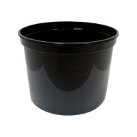 Контейнер под пресервы и мёд, 500мл, круглая, d 112мм, h 79мм, "ведро", чёрная, ПП