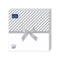 Салфетки 330х330 мм 3-сл., диз. "Новогодний подарок Серебро", разноцв., бум., 20 шт/упак "Bouquet" 12 упак/кор РОССИЯ 37877