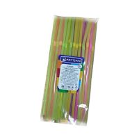 Трубочки для коктейлей 210 мм, d5 мм, разноцв., пласт. с гофроизгибом, 100 шт/упак 50 упак/кор РОССИЯ -