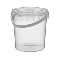 Контейнер для пресервов 155 мл, d69хh66 мм, форма "Банка", контр.замок, с ручкой, без крышки, прозр., ПП, 900 шт/кор "Перинт" 900 шт/упак РОССИЯ 155/69/К с ручкой