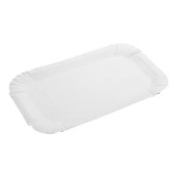 Одноразовая тарелка, 130х200 мм, толщина 0.35-0.40 мм, белая, картон