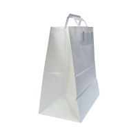 Пакет [350+150]х450 мм с плоск. ручками, бел., бум., 200 шт/кор 200 шт/упак РОССИЯ 006-000008-001