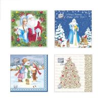Салфетки 330х330 мм 3-сл., "Новогодний диз. в ассорт.", разноцв., бум., 20 шт/упак "Bouquet" 12 упак/кор РОССИЯ -