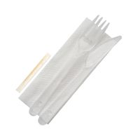 Комплект столовых приборов №4 [вил.+ нож: 180 мм, прозр., ПС+ салф.+ з/ч.], 200 шт/кор "МИСТЕРИЯ" РОССИЯ