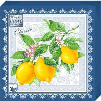Салфетки 330х330 мм 3-сл., диз. "Лимон", разноцв., бум., 20 шт/упак "Bouquet" 12 упак/кор РОССИЯ 42320