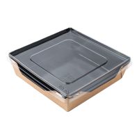 Контейнер 900 мл, 150х150х48 мм, без окна, без крышки, крафт-черн., карт., 400 шт/кор "OSQ" OpSalad BE РОССИЯ OpSalad 900 BE