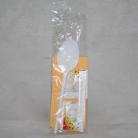 Комплект столовых приборов [лож.ст. 2 шт+ вил. 4 шт+ нож 4 шт: Кристалл 180 мм, бел., ПС+ салф. 2 шт+ з/ч. 2 шт] 100 шт/упак 100 шт/кор РОССИЯ