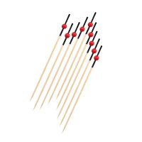 Пика 70 мм, диз. "Красная жемчужина", красн., бамбук, 25 шт/упак 50 упак/кор КИТАЙ