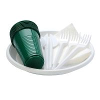 Набор одноразовой посуды "Пикничок" [6 стак. 200 мл, ПП+6 тар. d205 мм, ПС+6 вил.+ 6 нож.+6 салф.] 15 упак/кор РОССИЯ 187050