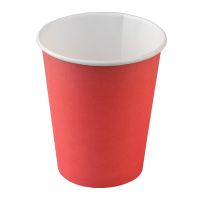 Стакан для холодного и горячего, 0.25л, красный, картон