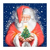 Салфетки 330х330 мм 3-сл., диз. "Дед мороз и новогодняя ель", разноцв., бум., 20 шт/упак "Bouquet" 12 упак/кор РОССИЯ 25127