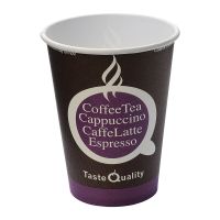Одноразовый стакан для холодного и горячего, 0.3л, верхний d 90мм нижний d 60мм, h 112мм, Taste Quality, с рисунком, однослойный, (полный 0.43л), картон