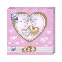 Салфетки 330х330 мм 3-сл. "Bouquet", диз. "Свадебная 2", разноцв., бум., 20 шт/упак 12 упак/кор РОССИЯ 3702912