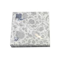 Салфетки 330х330 мм 3-сл., диз. "Анжелика.Серебро на белом", бело-сереб., бум., 20 шт/упак "Bouquet" 12 упак/кор РОССИЯ 37694