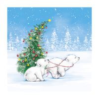 Салфетки 330х330 мм 3-сл., диз. "Новогодние хлопоты", разноцв., бум., 20 шт/упак "Bouquet" 12 упак/кор РОССИЯ 57849