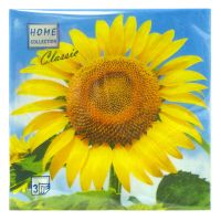 Салфетки 330х330 мм 3-сл., диз. "Подсолнух", разноцв., бум., 20 шт/упак "Bouquet" 12 упак/кор РОССИЯ 42312