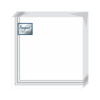 Салфетки 240х240 мм 3-сл., диз. "Серебряная Рамка",бело-сереб., бум., 25 шт/упак "Bouquet" 15 упак/кор РОССИЯ 37889