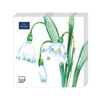 Салфетки 330х330 мм 3-сл., диз. "Белый цветок", разноцв., бум., 20 шт/упак "Bouquet" 12 упак/кор РОССИЯ 37343