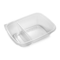 Контейнер 490[343+147] мл 2-секц., 196х157х50 мм, без крышки, прозр., ПП, 50 шт/упак "ПолиЭр" 100 шт/кор РОССИЯ К-2016-700/2