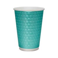 Бумажный стакан 300 мл двухслойный, цвет голубой