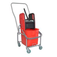 Тележка уборочная [1 ведро 25 л], отжим, красн., ПП "Эко-Форс" 1 шт/кор РОССИЯ 21EF/1