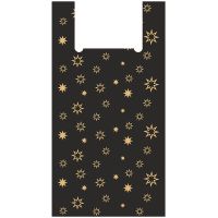 Пакет "майка" 30+16х60см ПНД "Звезды" чёрн. 15мкм