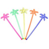 Размешиватель 178 мм, диз. "Пальма", разноцв., ПП, 100 шт/упак 1 500 шт/кор РОССИЯ