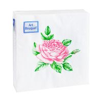 Салфетки 200х200 мм 2-сл., диз. "Прекрасная роза", разноцв., бум., 30 шт/упак "Bouquet" 26 упак/кор РОССИЯ 57611
