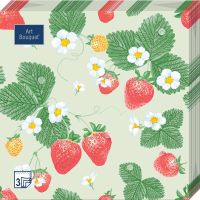 Салфетки 330х330 мм 3-сл., диз. "Земляничная поляна", разноцв., бум., 20 шт/упак "Bouquet" 12 упак/кор РОССИЯ 37779