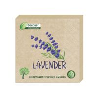Салфетки 330х330 мм 2-сл., диз. "Лаванда", крафт, бум., 25 шт/упак "Bouquet" 12 упак/кор РОССИЯ 37882