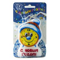 Свеча фигурная d54хh80 мм, диз. "Часики", разноцв., 1 шт/упак 20 шт/кор РОССИЯ 0632