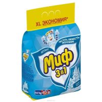 Стиральный порошок для белого белья "Миф" Морозная свежесть, 3 в 1, автомат, 4000 г 4 шт/кор РОССИЯ