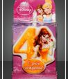 Свеча для торта h68 мм, диз. "Disney Принцесса. Цифра 4", разноцв., 1 шт/упак 20 шт/кор РОССИЯ 1168